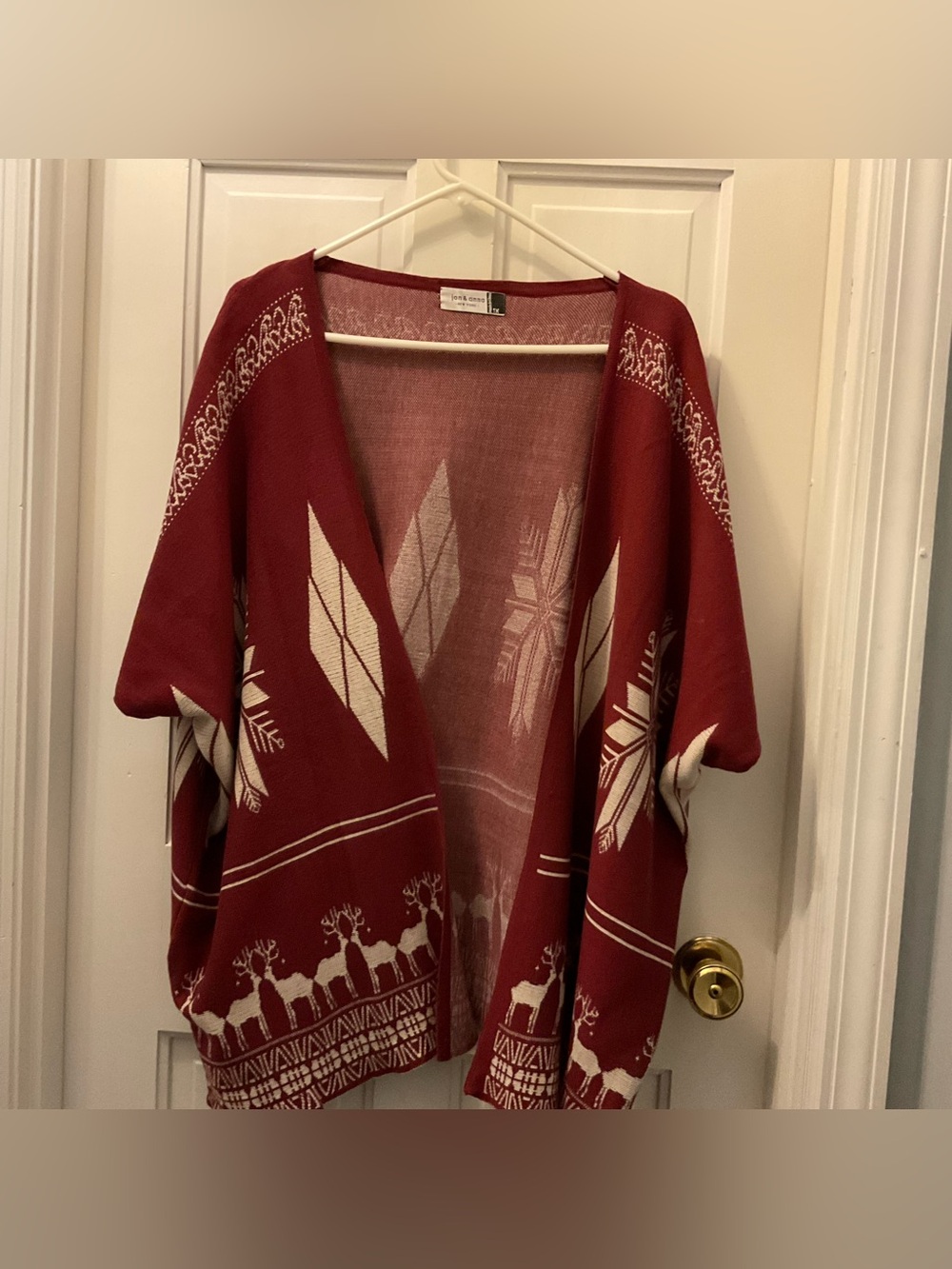Cozy Red Knit Open-Front Cardigan Sweater